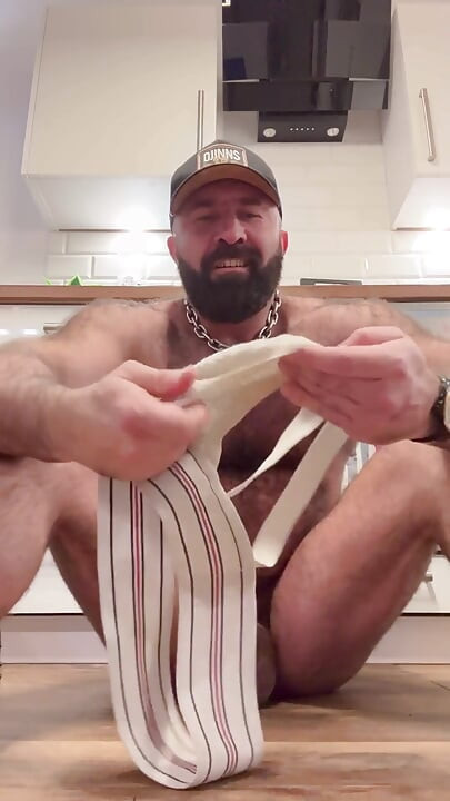 Gay Muscle Bear JOI - Feet Worship, Jockstrap Sniffing & Fleshlight Fuck with Huge Balls