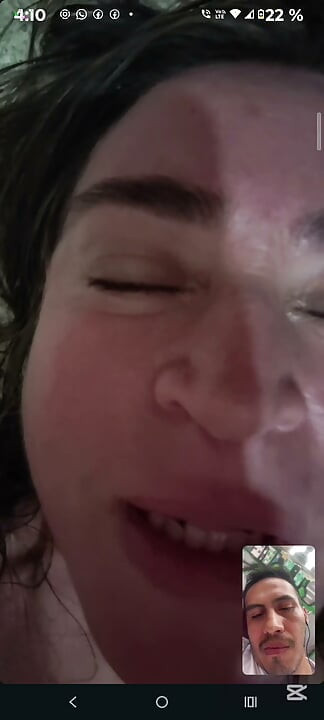 Mature 47-year-old daring makes video call to her stepson and masturbates in front of the camera (second part)