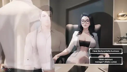 Tante seksi dengan animasi ngasih pria pendatang baru sambutan hotel yang lembut dan penuh gairah