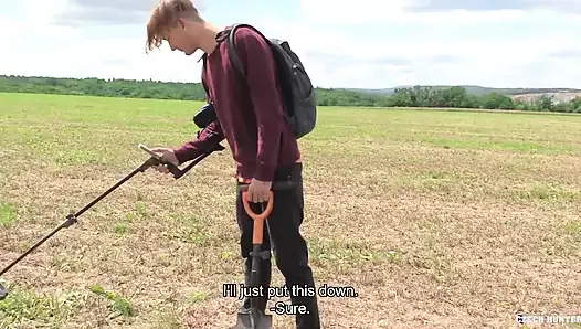 A Twink Has His Metal Detector Ready To Hunt For Metal But He Stumbles Upon A Guy With A Dick Hard As A Metal - BIGSTR