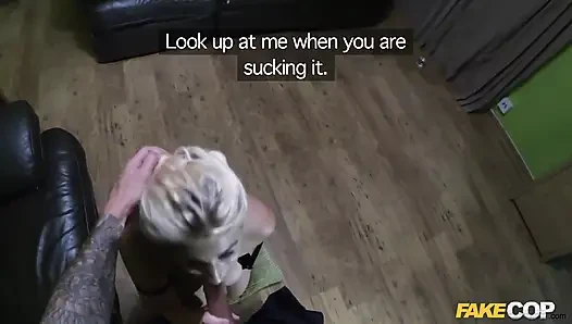 Fake Cop - Busty Blonde's Night in with the Cop Ends in Cum on Her Tits