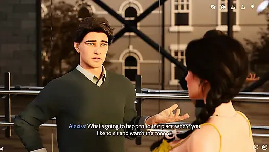 Eine reinigung spät in der nacht mit Alyssia führt zu einem privaten anschluss am pool (3D-gameplay)