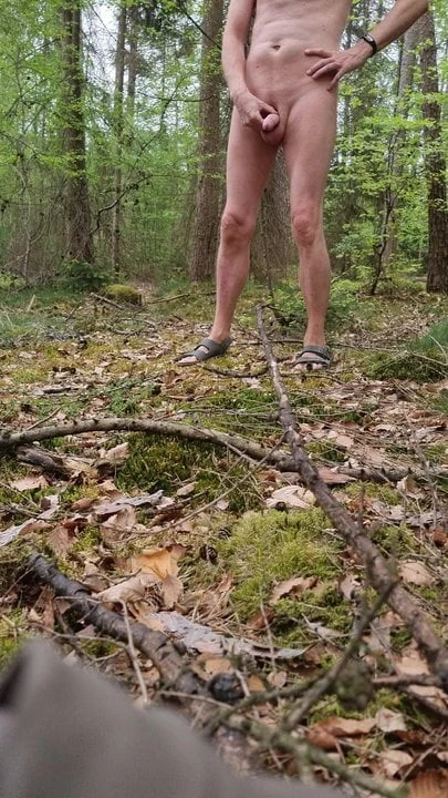 Naked in the Wood Cumshot