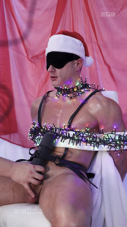 Santa Came by Early, so I Locked His Ass Down Using His Own Ropes and Used My Milking Machine to Take His Milk for Once