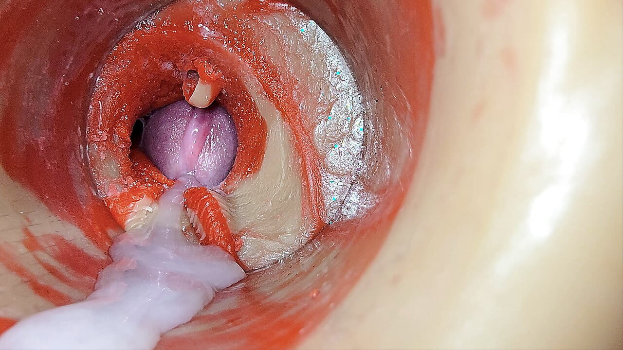 Female Insemination - Internal Camera Captures Deep Male Huge Ejaculation