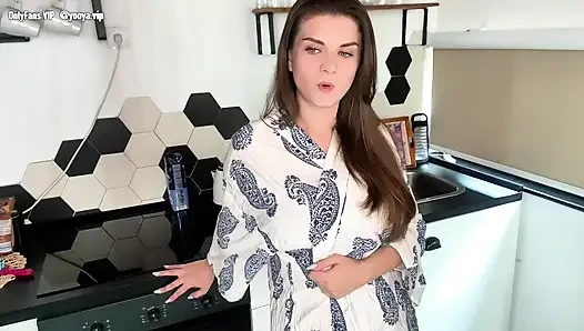 Hot Stepmother with Wet Cumming Cock was Caught by Her Stepson in Her Bedroom