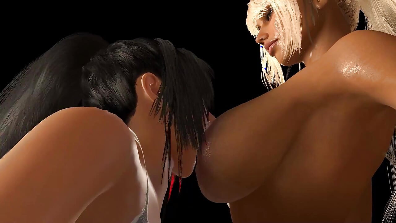 Sexy brünettes mädchen lutscht MILF-titten