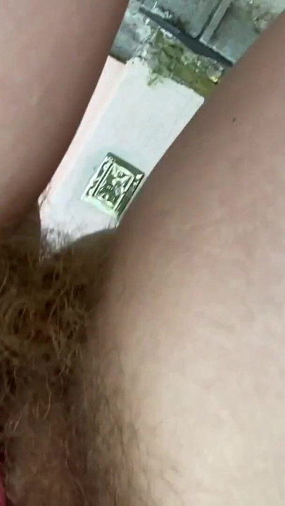 Thrilling moment from "Super Hairy Pussy in Panties Closeup Outdoor"