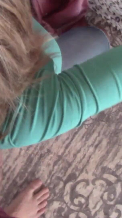 Blonde wife in jeans gets fucked from behind and swallows cum | Clip 1