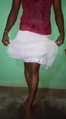 Crossdresser Ishani Ishani showing her dress