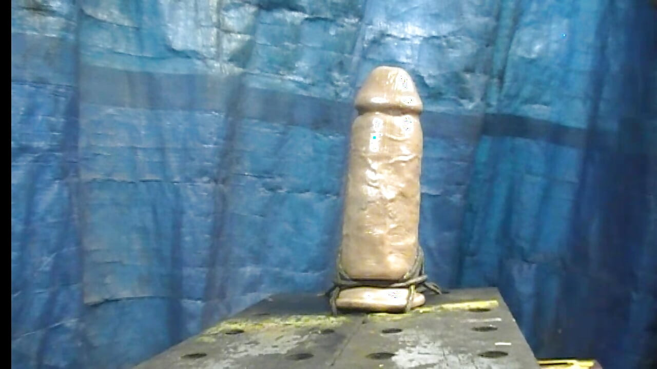 chubby mechanic rides dildo and wank cum