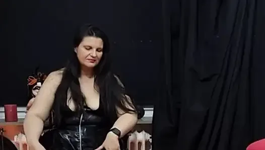 BBW MILF Domina Forces Dumb Slave to Worship Her Sweaty Feet - Foot Fetish Humiliation