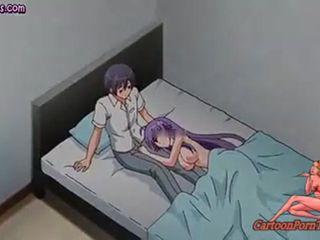 Smyslná anime holka si užívá tvrdé šukání