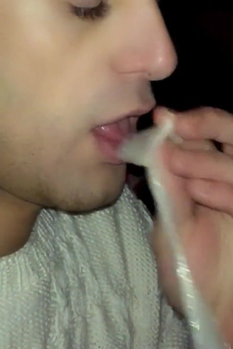 Craziness?! Twink Cum of Used Condom Under a Bridge