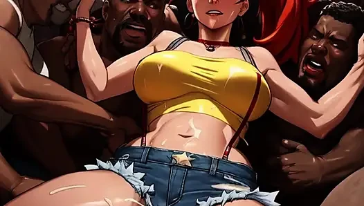 Kızıl saçlı orta yaşlı seksi kadın pokemon oynamayı bırakıyor ve mosh çukurunda büyük zenci içine alıyor!!