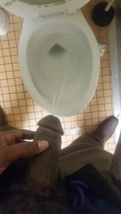 black dick pissing