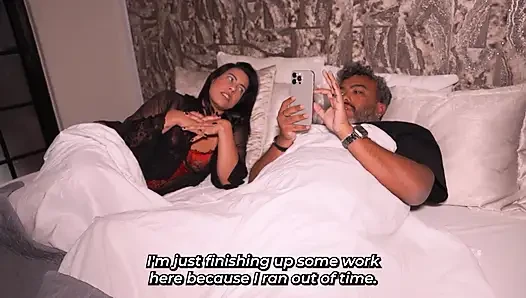 Muscular stepson ends up having sex with his stepmother in secret, sharing the bed.