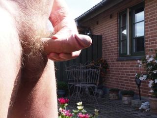 wanking outdoor with cum by dirtyoldman10001