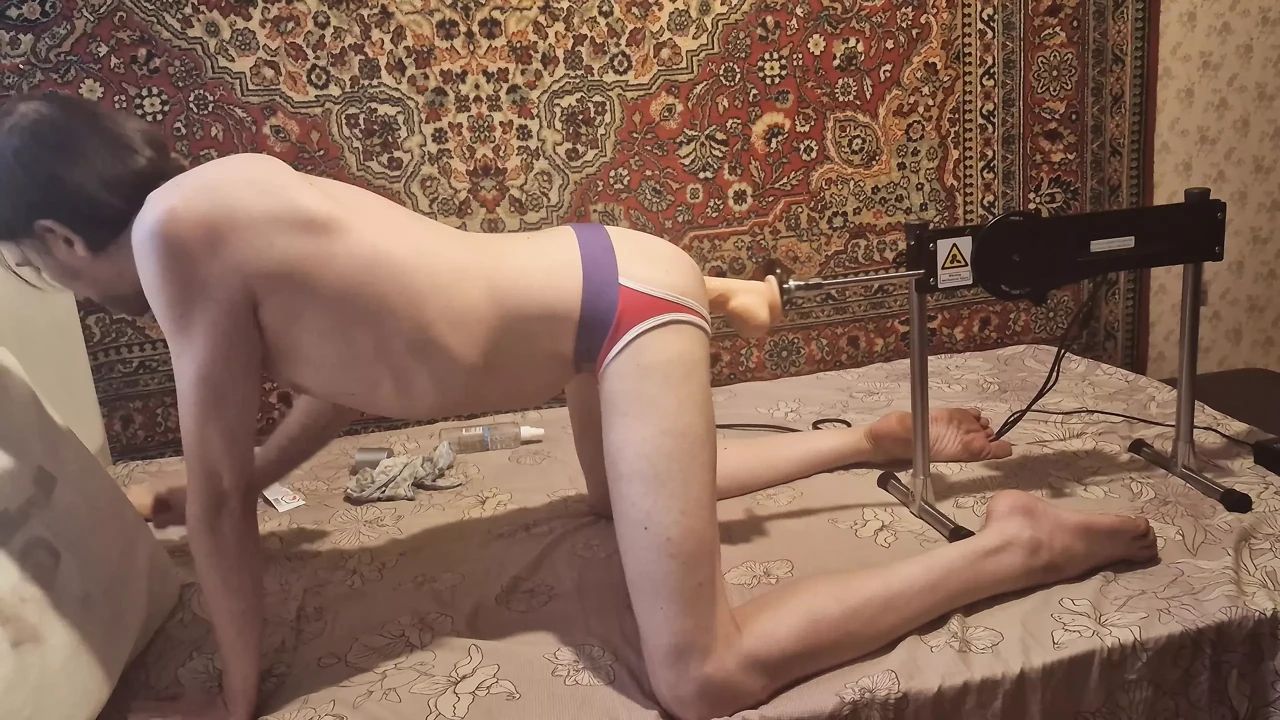 Gay anal sex with fuck machine