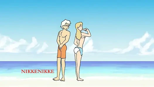 Hentai, Lucas the muscular surfer mercilessly, fucks his girlfriend non-stop on the beach