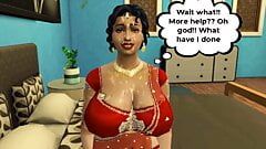 Cilt 1 Bölüm 3 - Desi Saree Teyze Lakshmi, kız kardeşinin azgın kocası tarafından baştan çıkarıldı - Wicked Whims