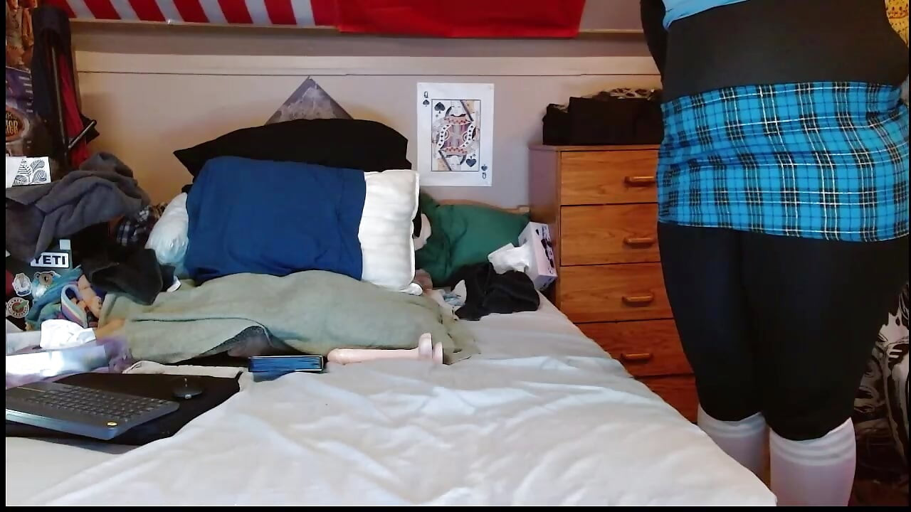 pink haired sissy pig shakes fat ass and strips down for you