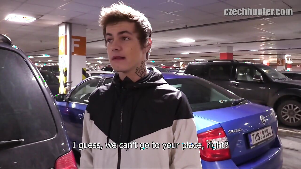 Twink Pop - Muscular Czech Hunter Coaxes Slim Twink Into Car Blowjob Finishes with Bareback Anal