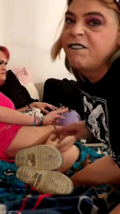 Unforgettable moment from "Goth Trans-Lesbian Sluts Homemade Fuck Vid (House of Whorrors)"