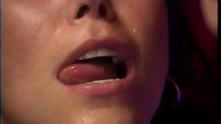 Bitch sucks cock and gets pussy fingered and fucked in red room