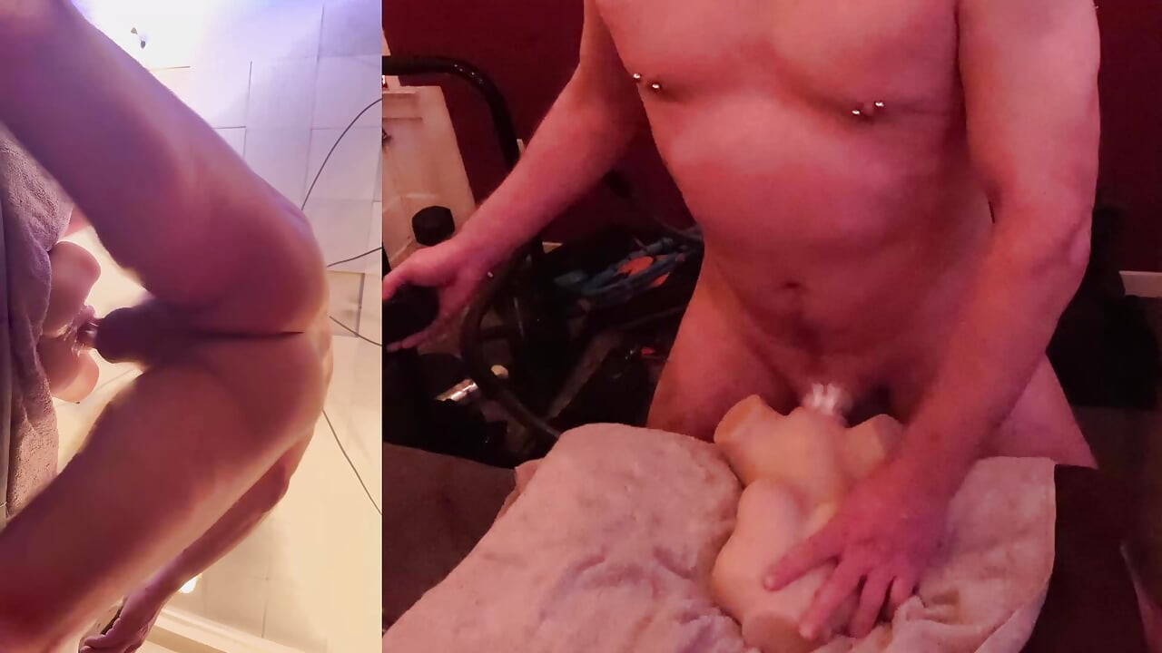 Fucking my toy with two angles at the same time!