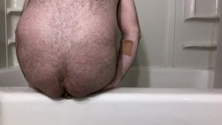 Fucking my ass with 8 inch dildo in shower