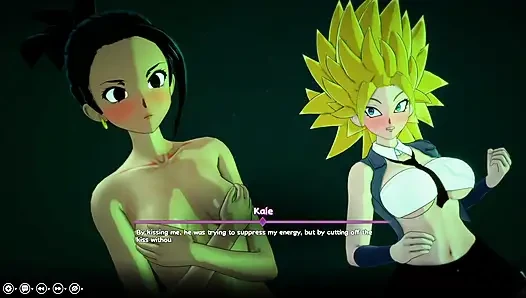 Zwei super saiyan mädchen gegen ultra-instinkt-typen