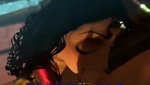 Uzun kıvırcık saçlı anal