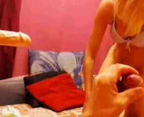 Blonde babe sucks