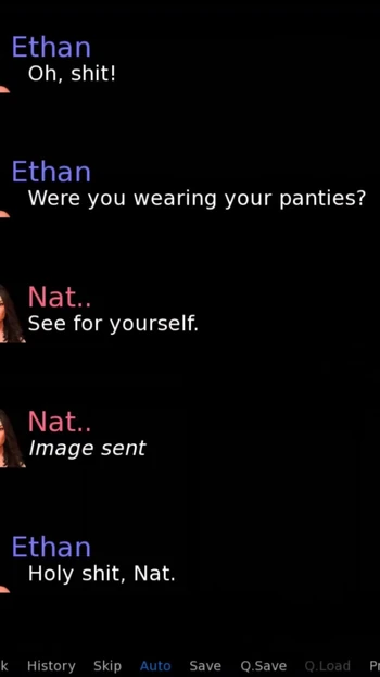 Key moment from "A Couple's duet of love and lust #6 - Nat gave Eathen a blow job ... Nate went shopping for a dress for"