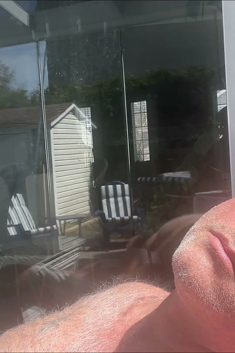 Hunk Stepdaddy Bear Naked Sunbathing in the Veranda 4