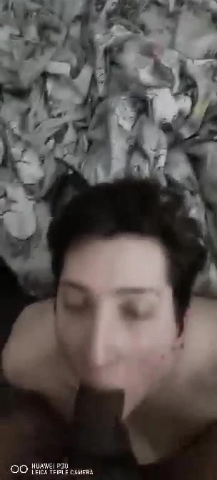 White slag made to gag on paki cock