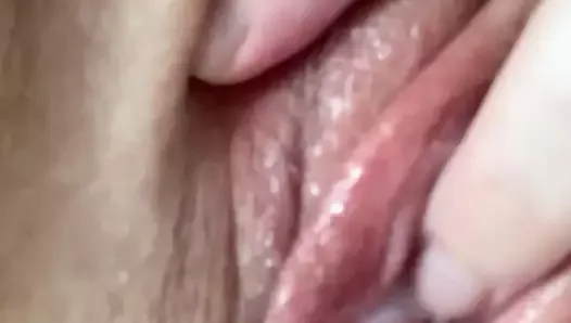 Rubbing clit to orgasm