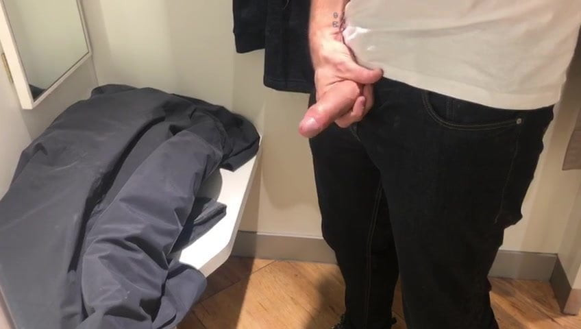 Husband masturbating in changing room