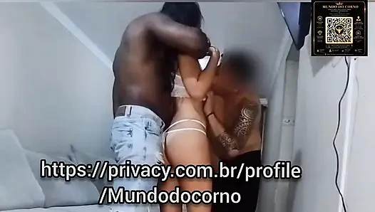 Japanese married woman having a threesome and thanking the meek cuckold
