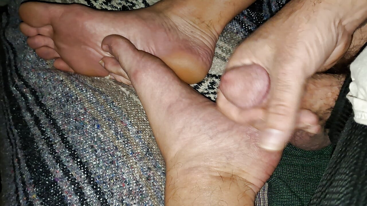 Stroking my cock and getting ready to cum