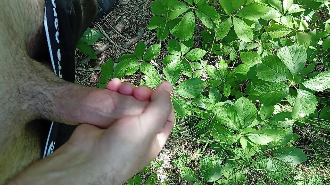 Outdoor Solo handjob until cum