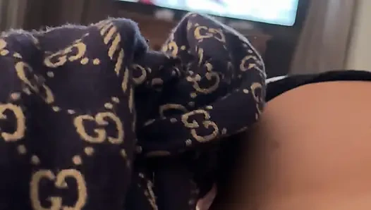 Blow job Gucci Asian big dick takes it all deep throat sucking licking wife in the bedroom loves the hard dick in the mouth XXXX