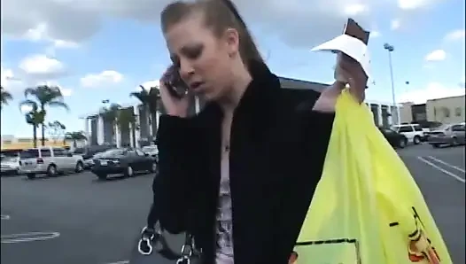 Young Slut with Small Tits Fingers in Her Pussy While a Huge Cock Ass Fucks Her