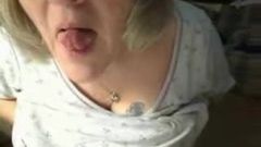 Kinky grandma having fun on web cam