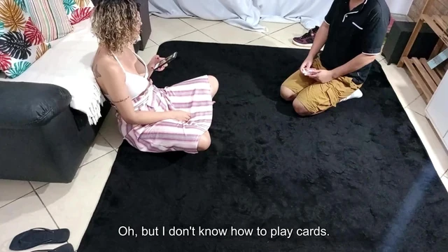 step-Niece agrees to play cards and ends up having sex with her step-uncle