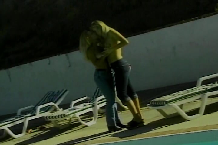 Attractive Blonde Dolls Having Lesbian Fun by the Pool