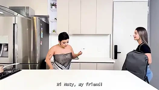 Моя возбужденная сводная сестра хочет скакать на моем члене, она делает ее сиськи на мне