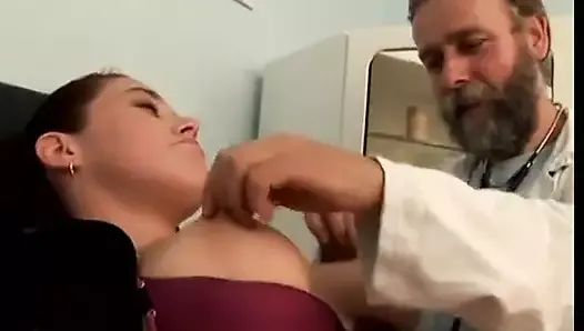 Horny old doctor slam his young patient in tight pussy