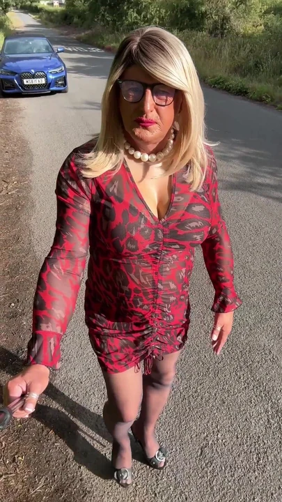Epic moment from "Sexy Crossdresser kellycd2022 enjoying an afternoon drive a little pit stop break"
